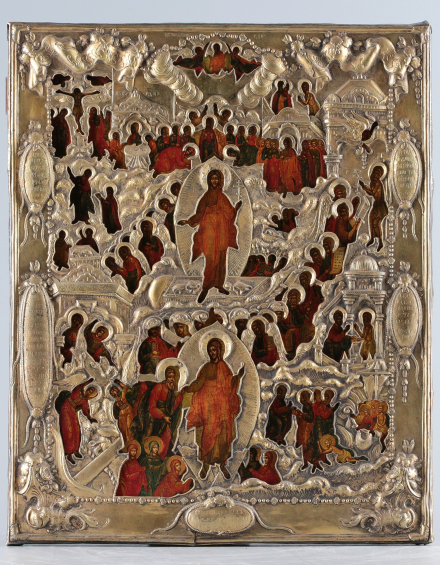 Икона Воскресение Христово в серебряном окладе - фото - 3